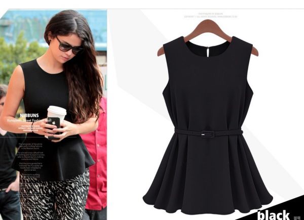 Blusa Peplum Preta